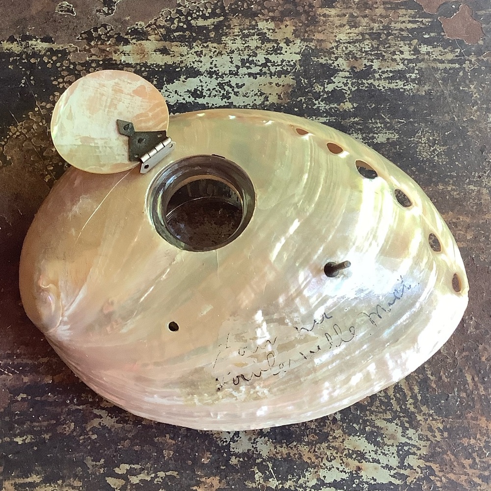 Antique / Vintage Mother of Pearl Abalone Ink Well